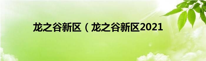 龙之谷新区（龙之谷新区2021