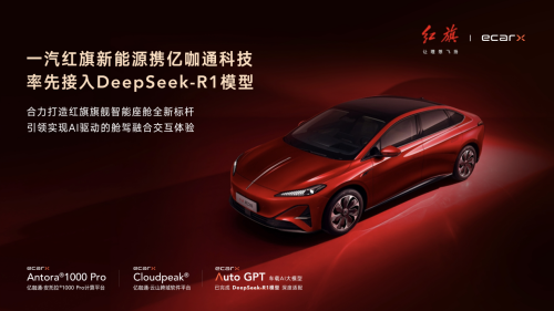 一汽红旗新能源携亿咖通科技接入DeepSeek-R1模型，合力打造AI驱动的红旗旗舰智能座舱新标杆