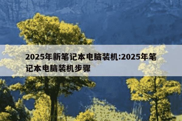 2025年新笔记本电脑装机:2025年笔记本电脑装机步骤