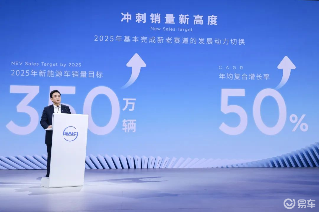 上汽上调新能源汽车KPI：2025年产销350万辆
