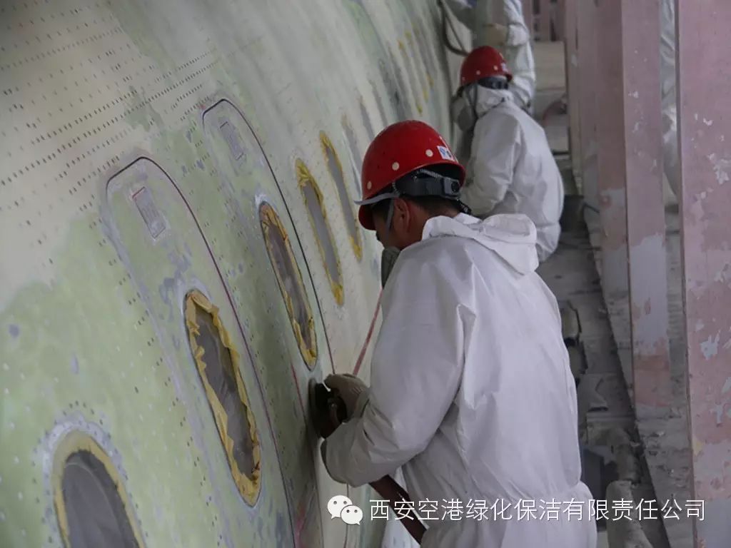 绿化保洁公司承担的东航迪士尼主题彩绘飞机退喷漆打磨清洁项目顺利完工