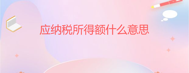 应纳税所得额什么意思